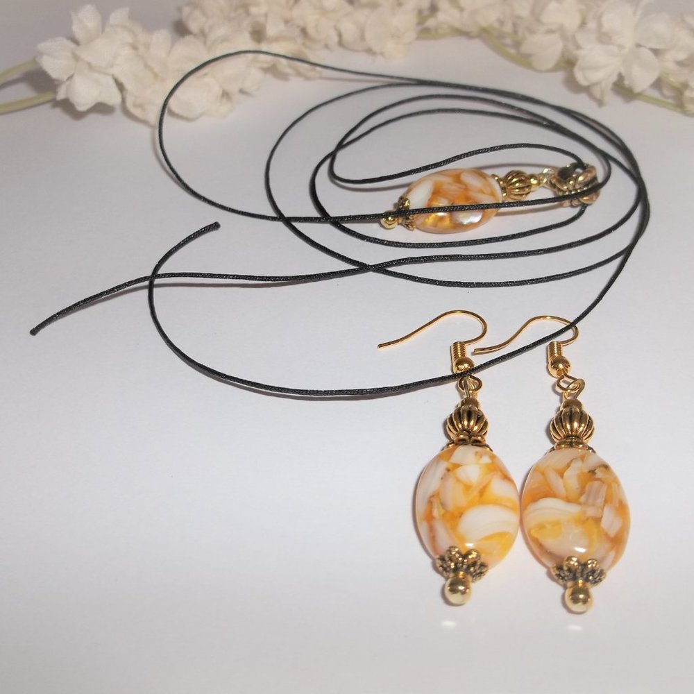 Matching Jewelry Set Necklace Earrings Gift for Her Handmade Unique Gift 6190 - Picture 4 of 9